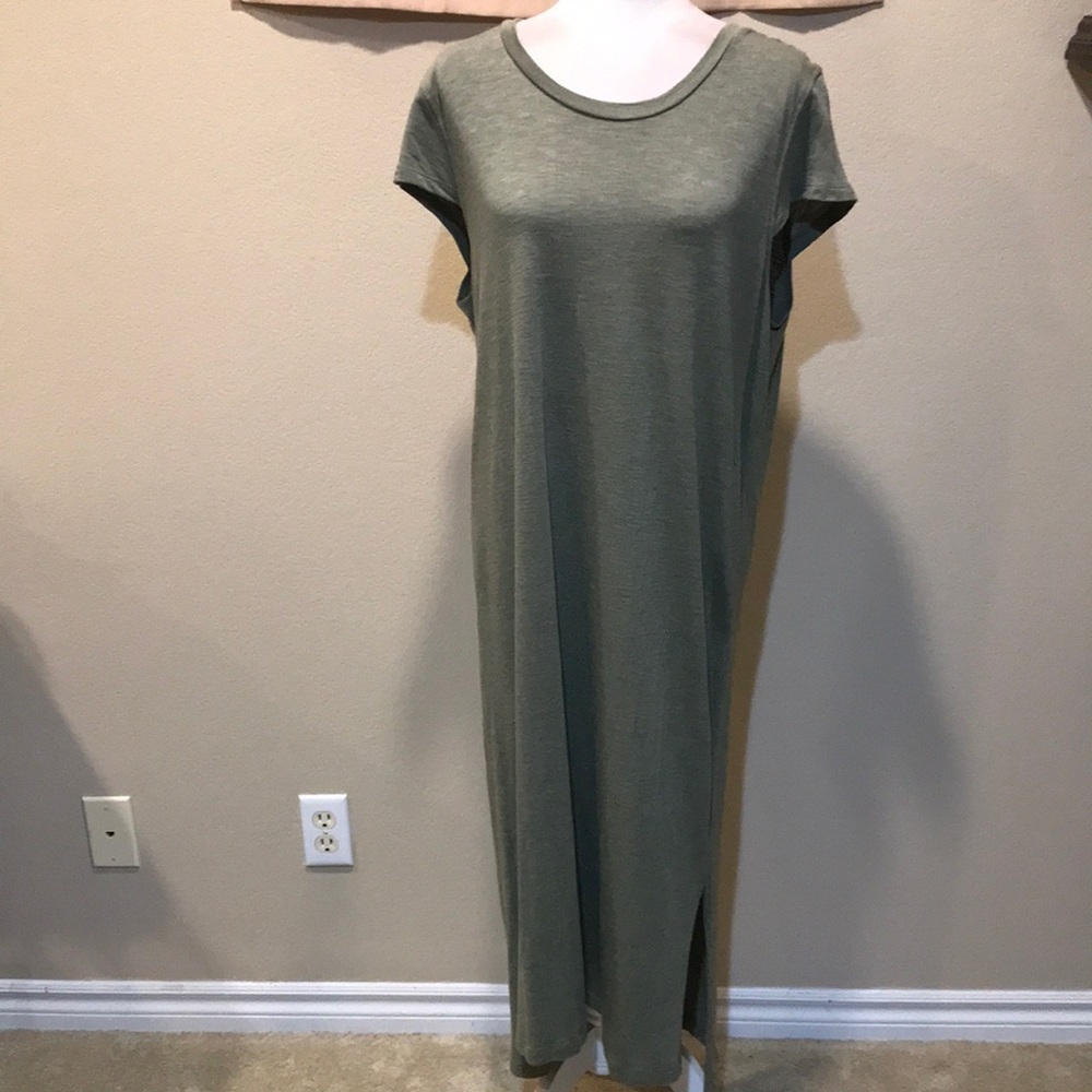 Jessica Simpson Women's Short Sleeve T-Shirt Dress Cap Sleeves Midi Dress-XXL